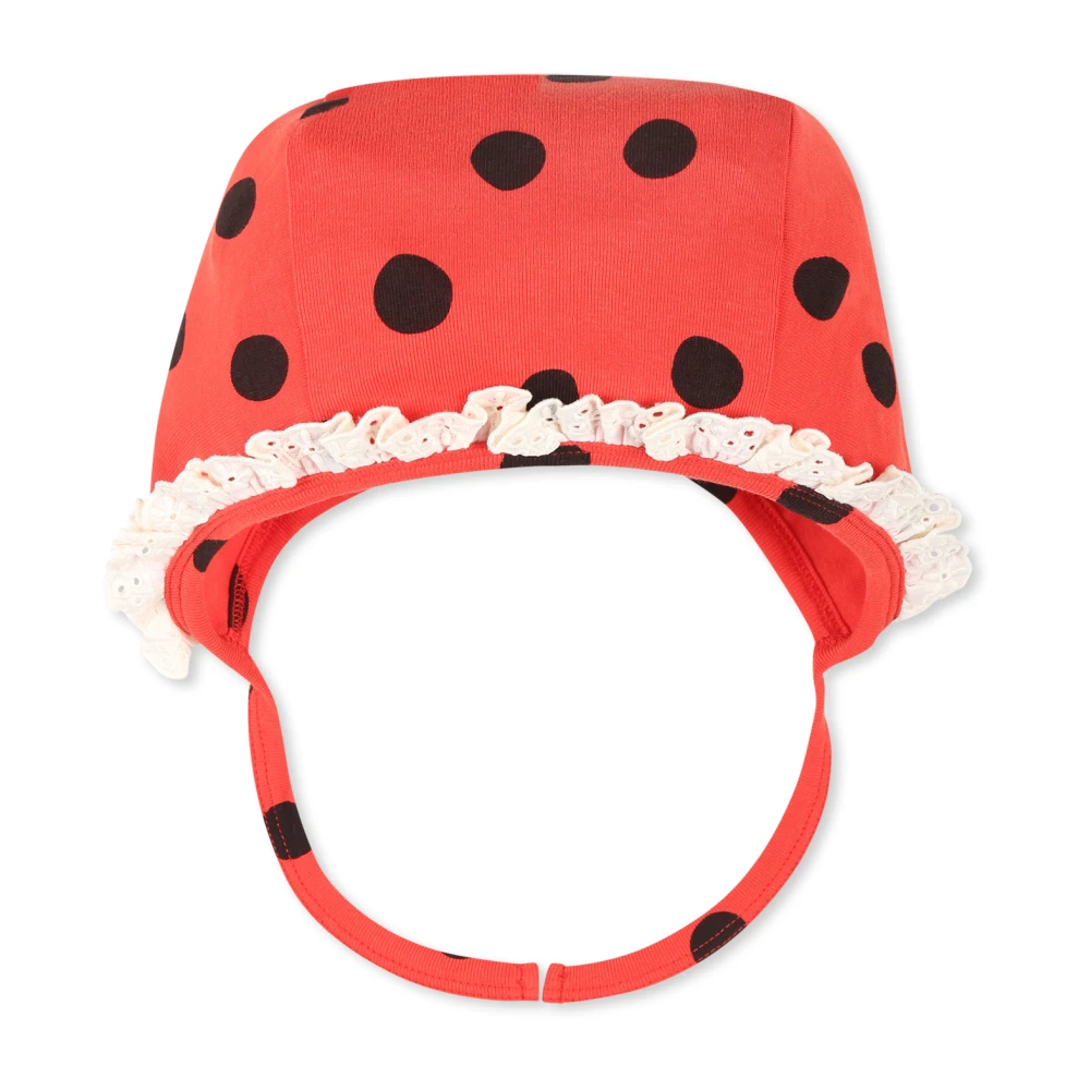 Mini Rodini Röda Bomull Nyfödda Mössor med Polka Dots Red, Unisex