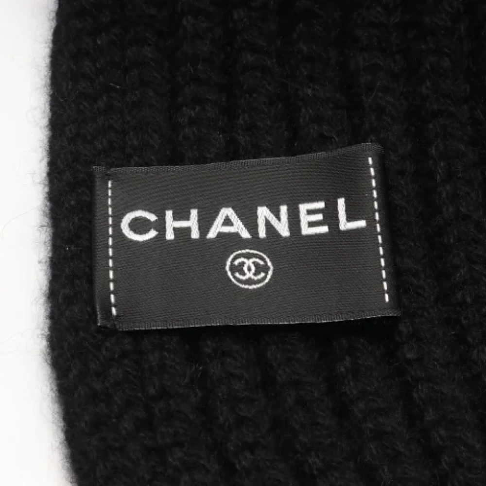 Chanel Vintage Pre-owned Cashmere scarves Black Dames