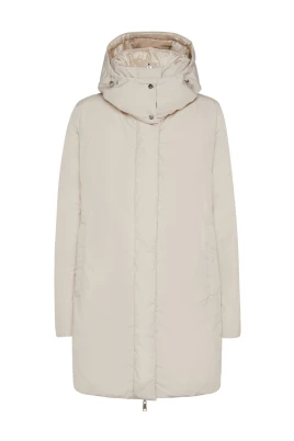 Beige Parka för Kvinnor