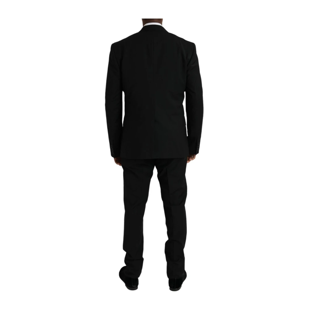 Dolce & Gabbana Zwart 3-delig pak Staff Style Black Heren