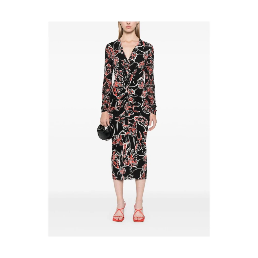 Diane Von Furstenberg Bloemenprint V-hals Jurk Multicolor Dames