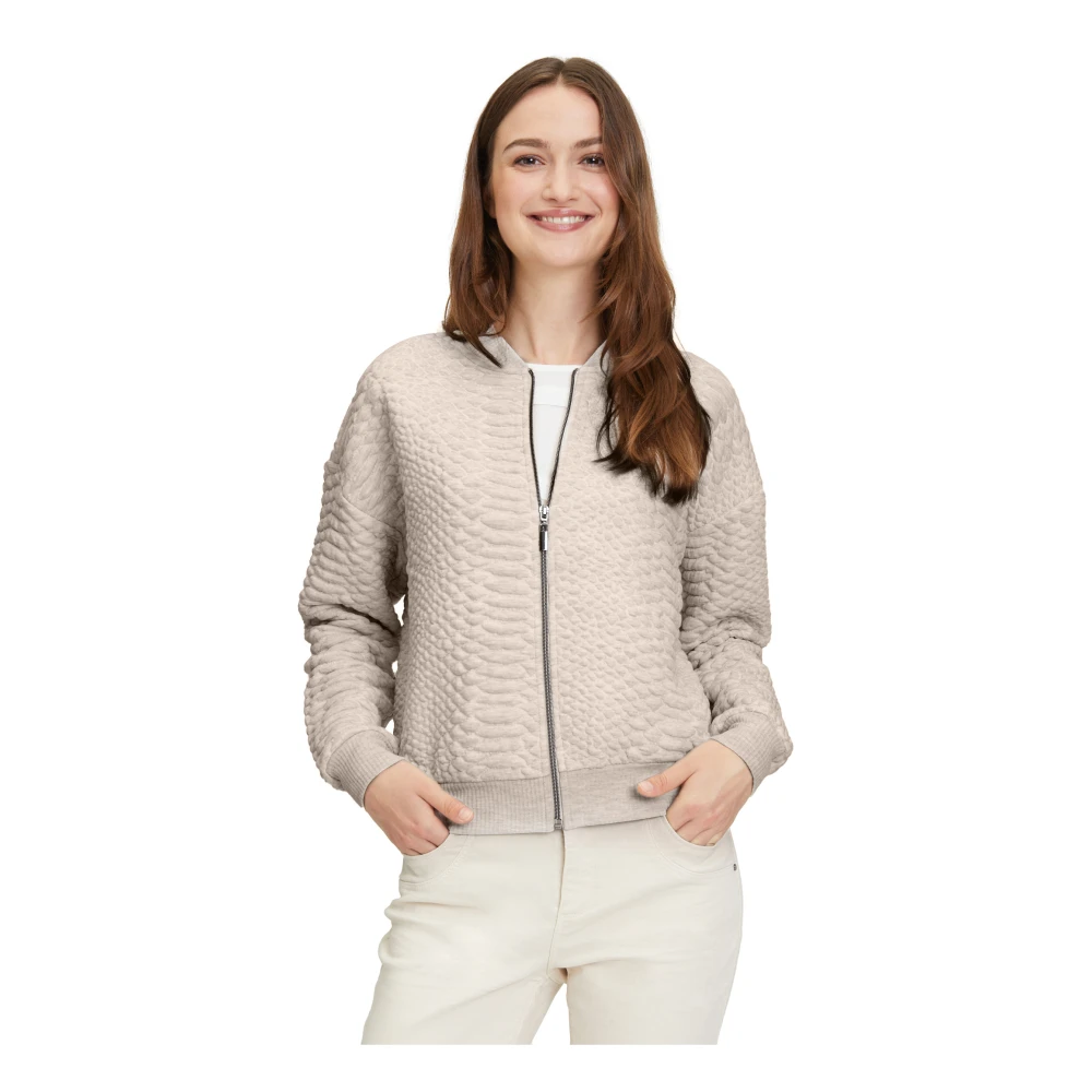 Betty & Co Sweatjack met moderne stijl Beige Dames