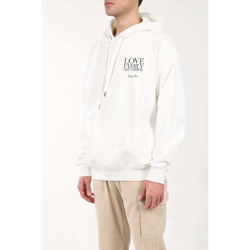 Family First Katoenen hoodie met voorprint White Heren