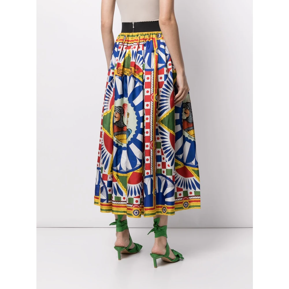 Dolce & Gabbana Geometrische Print Zijden Rok Multicolor Dames