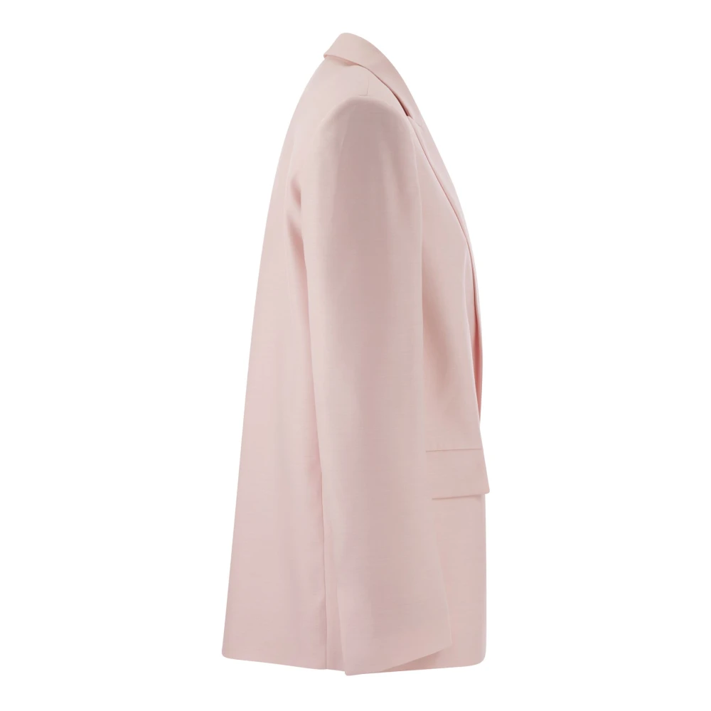 Fabiana Filippi Tijdloze double-breasted jas van wol en zijde Pink Dames