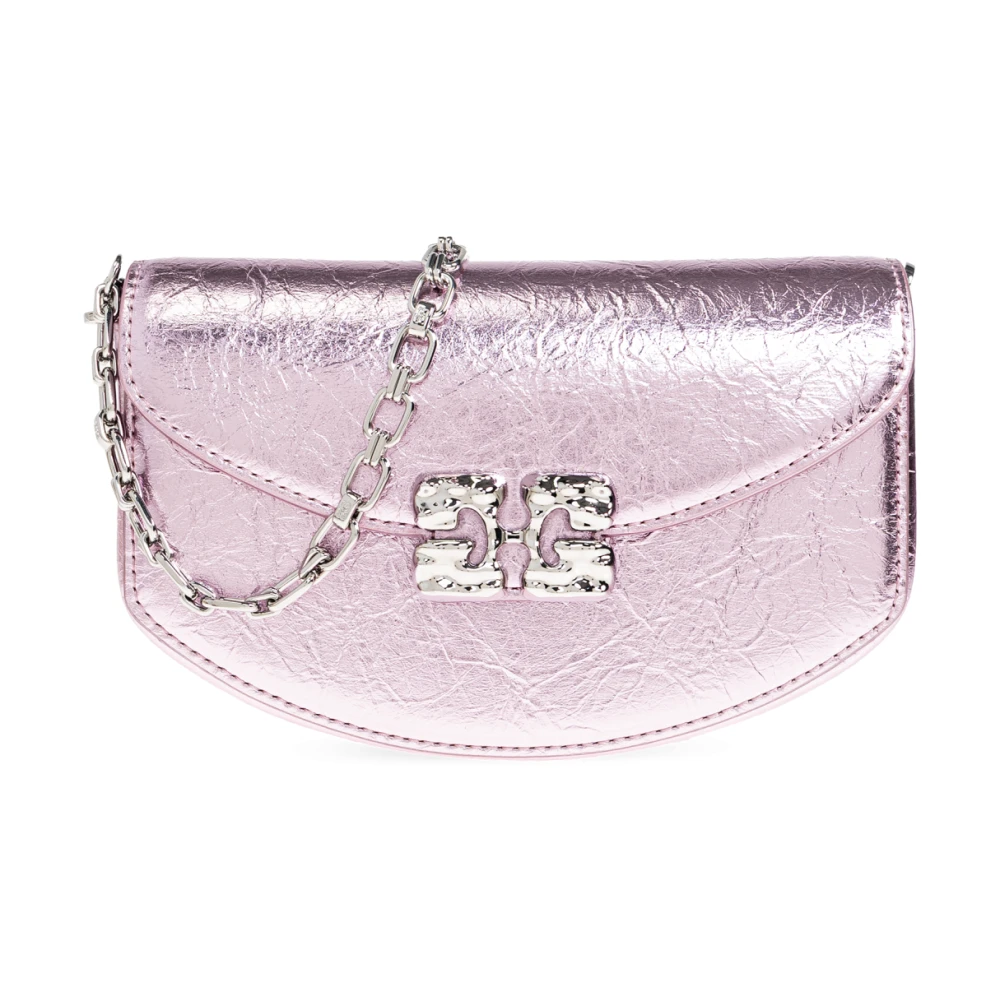 Ganni Pink Wallets & Cardholders, Female, One Size, Lulu Wallet On Chain