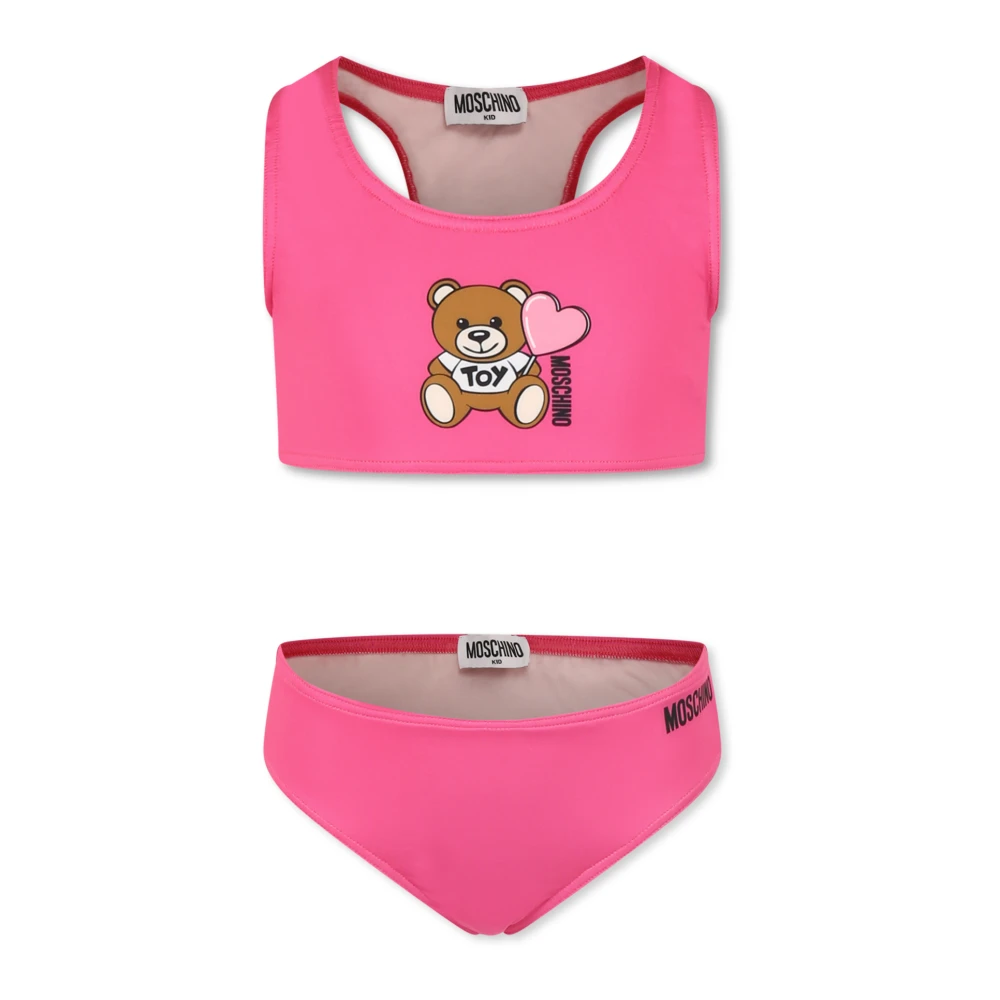 Moschino Fuchsia Teddybjörn Bikini Set Pink, Flicka