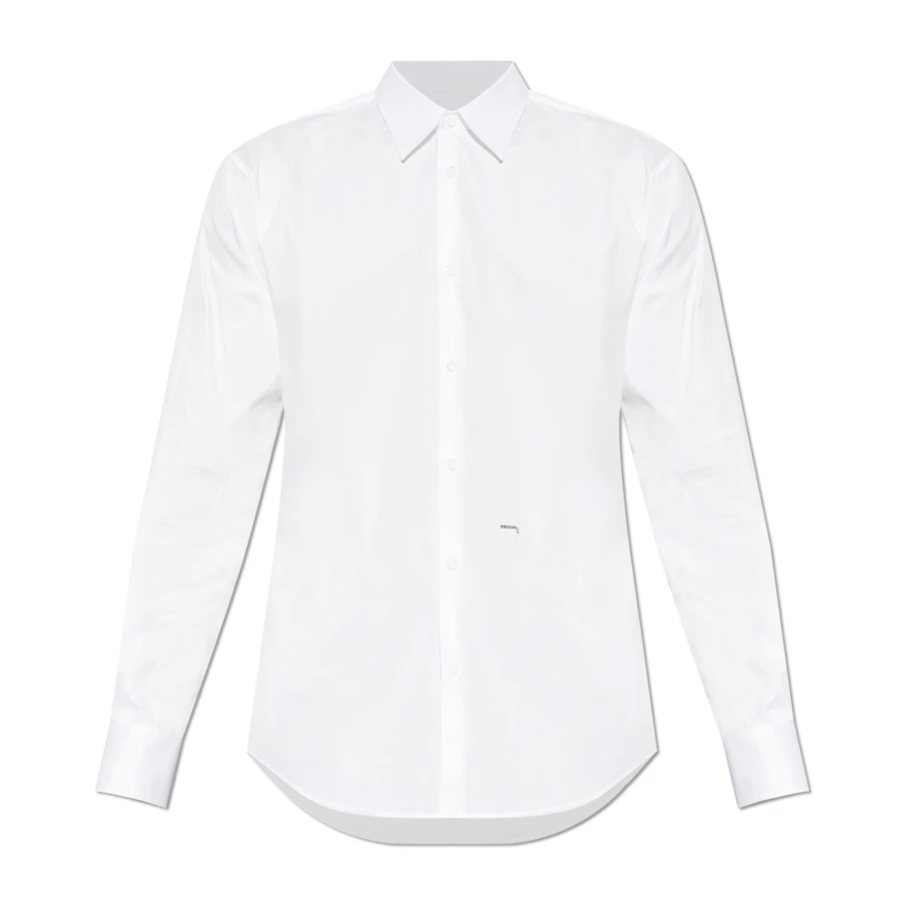 Dsquared2 Men's White Formal Shirts, M, Logo Shirt