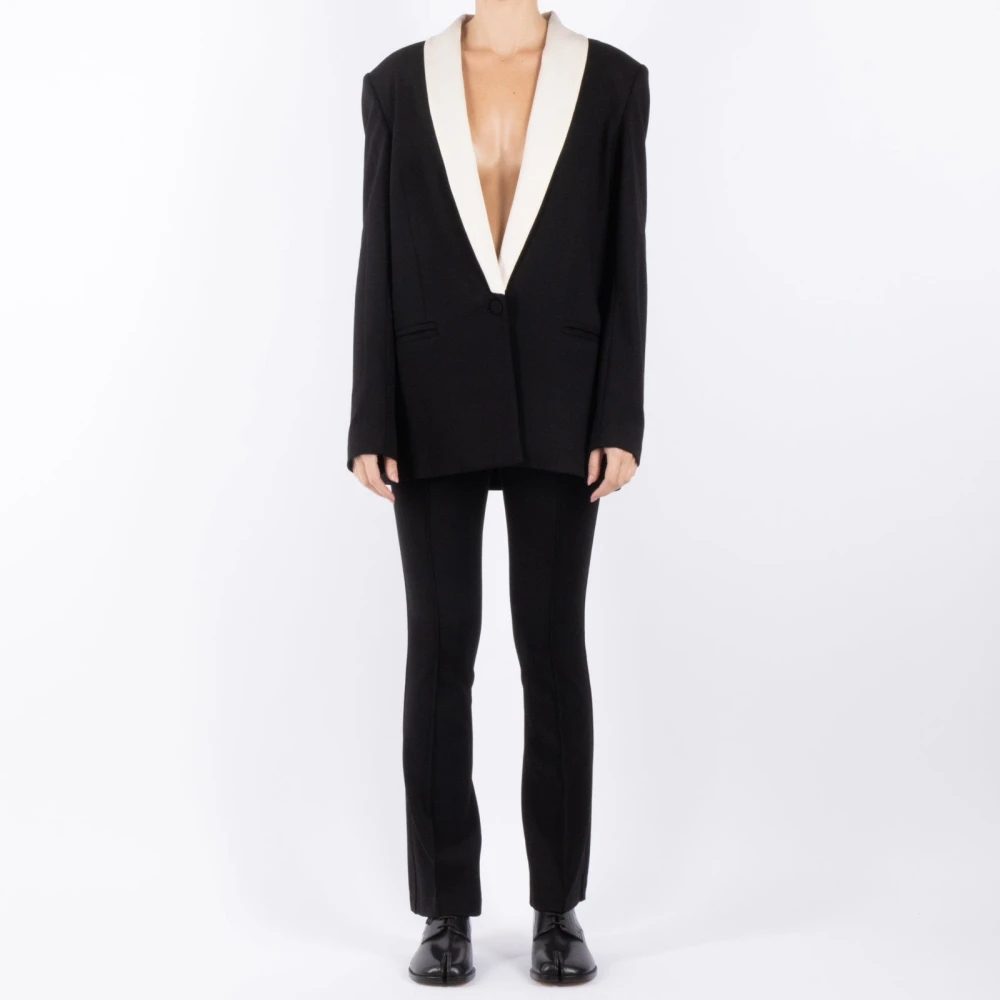 The Garment Zwarte jas met elastaan Black Dames