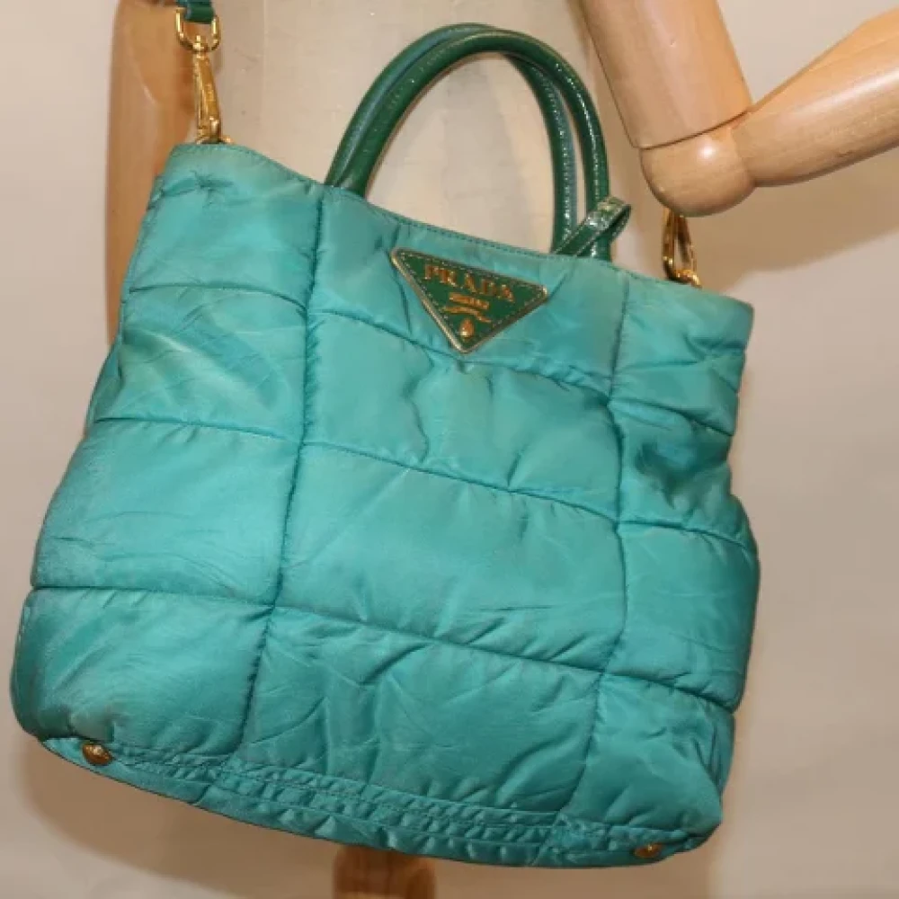 Prada Vintage Pre-owned Fabric handbags Blue Dames