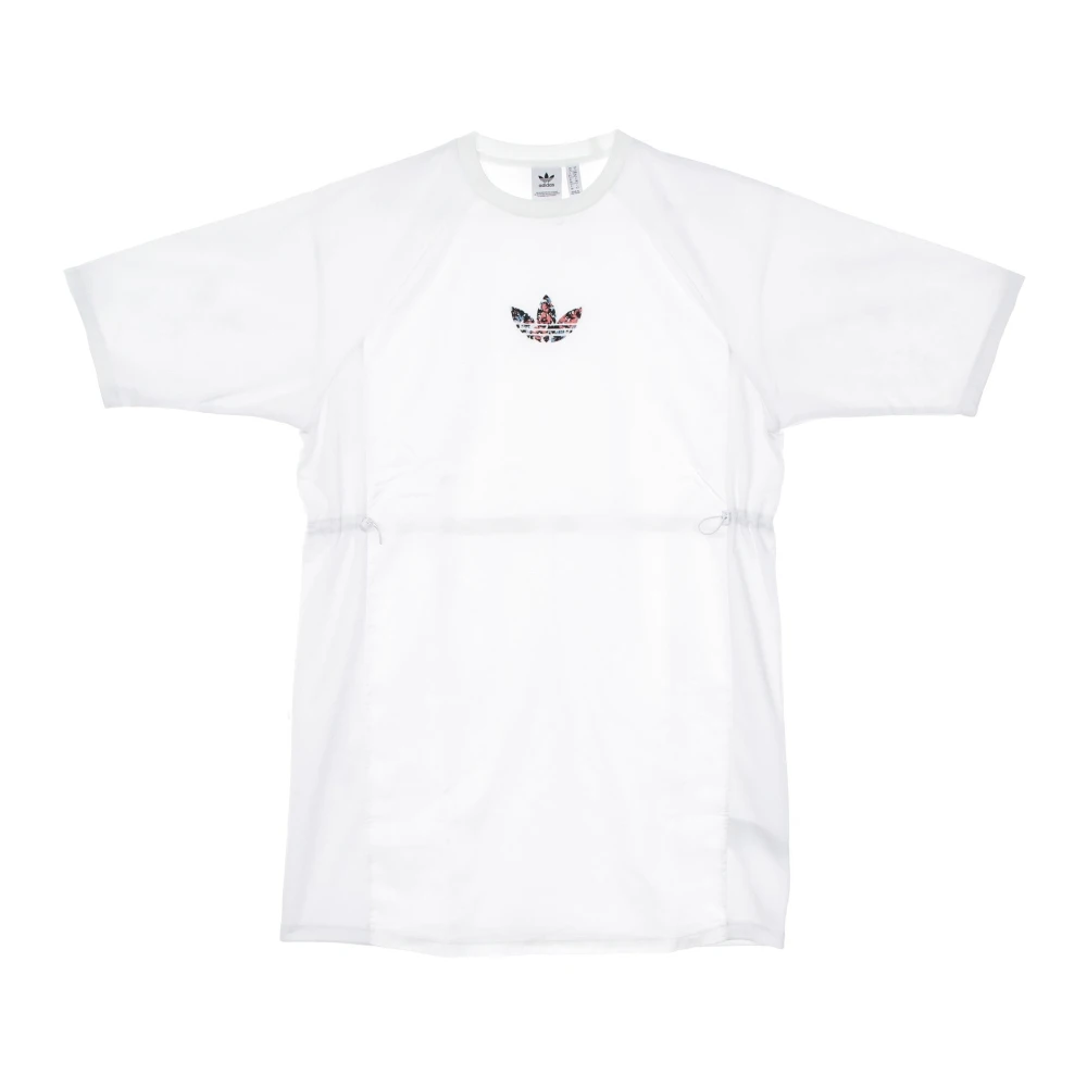 Adidas Witte Tee Jurk met Trefoil Logo White Dames