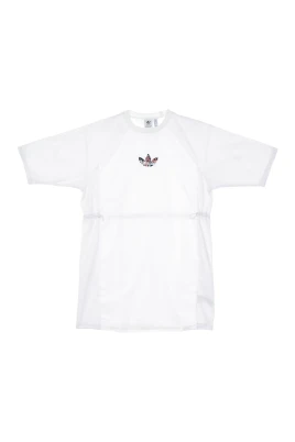 Vit T-shirtklänning med Trefoil-logga