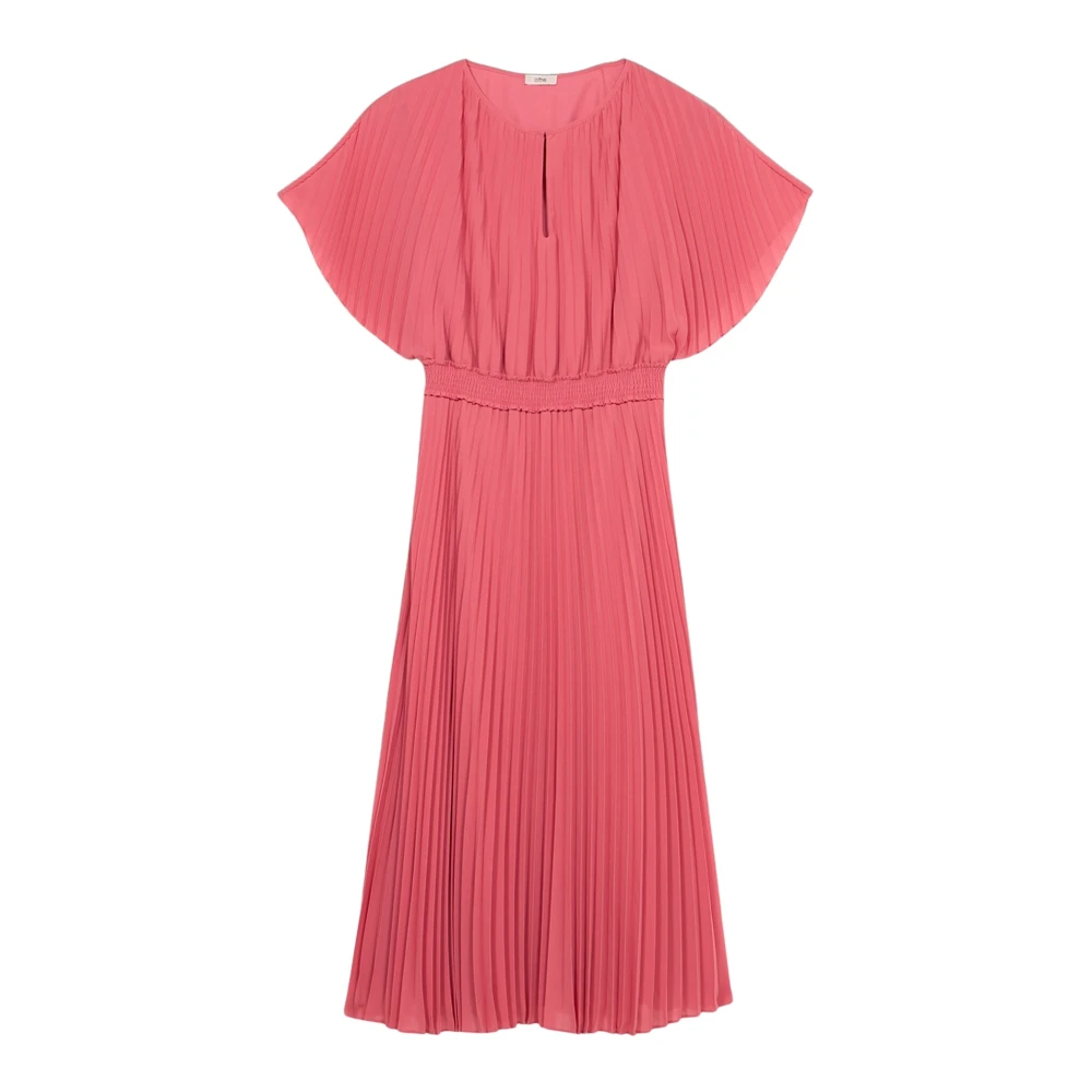 Oltre Geplooide Midi Jurk Pink Dames
