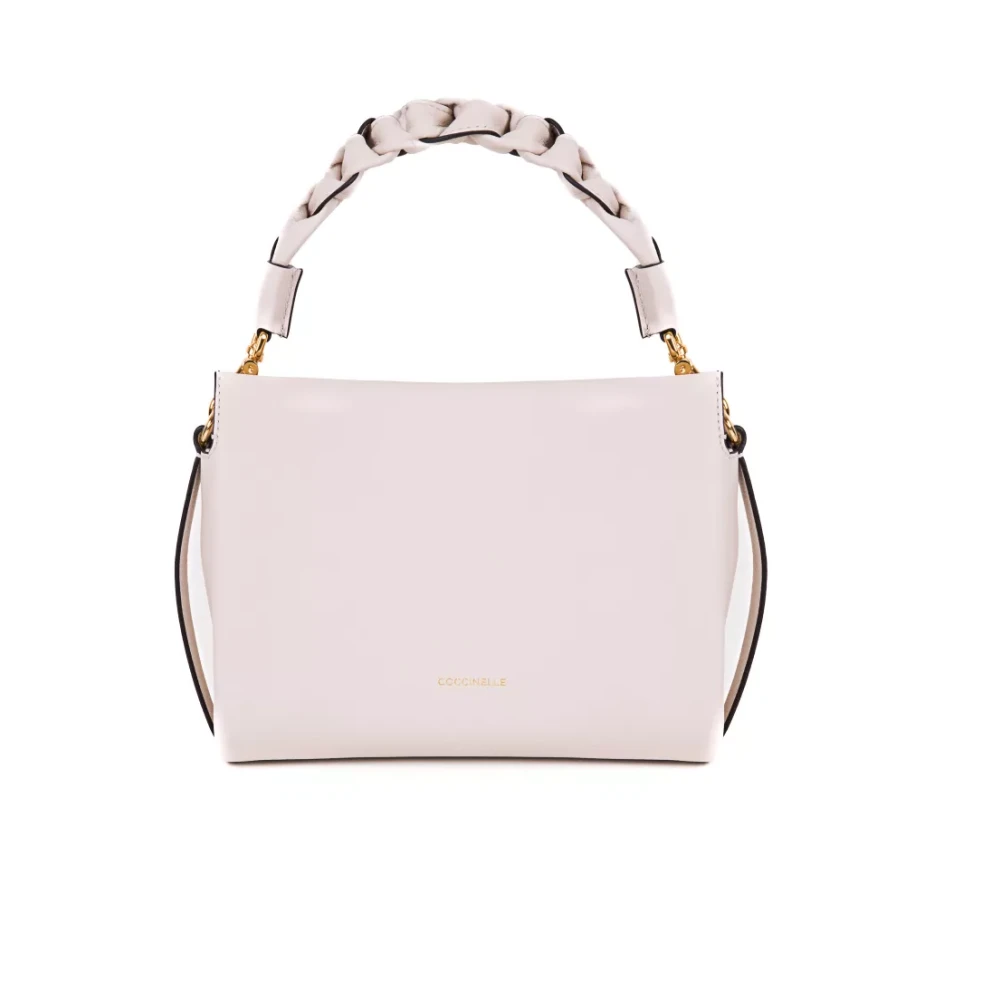Coccinelle Crème Leren Tas Beige Dames