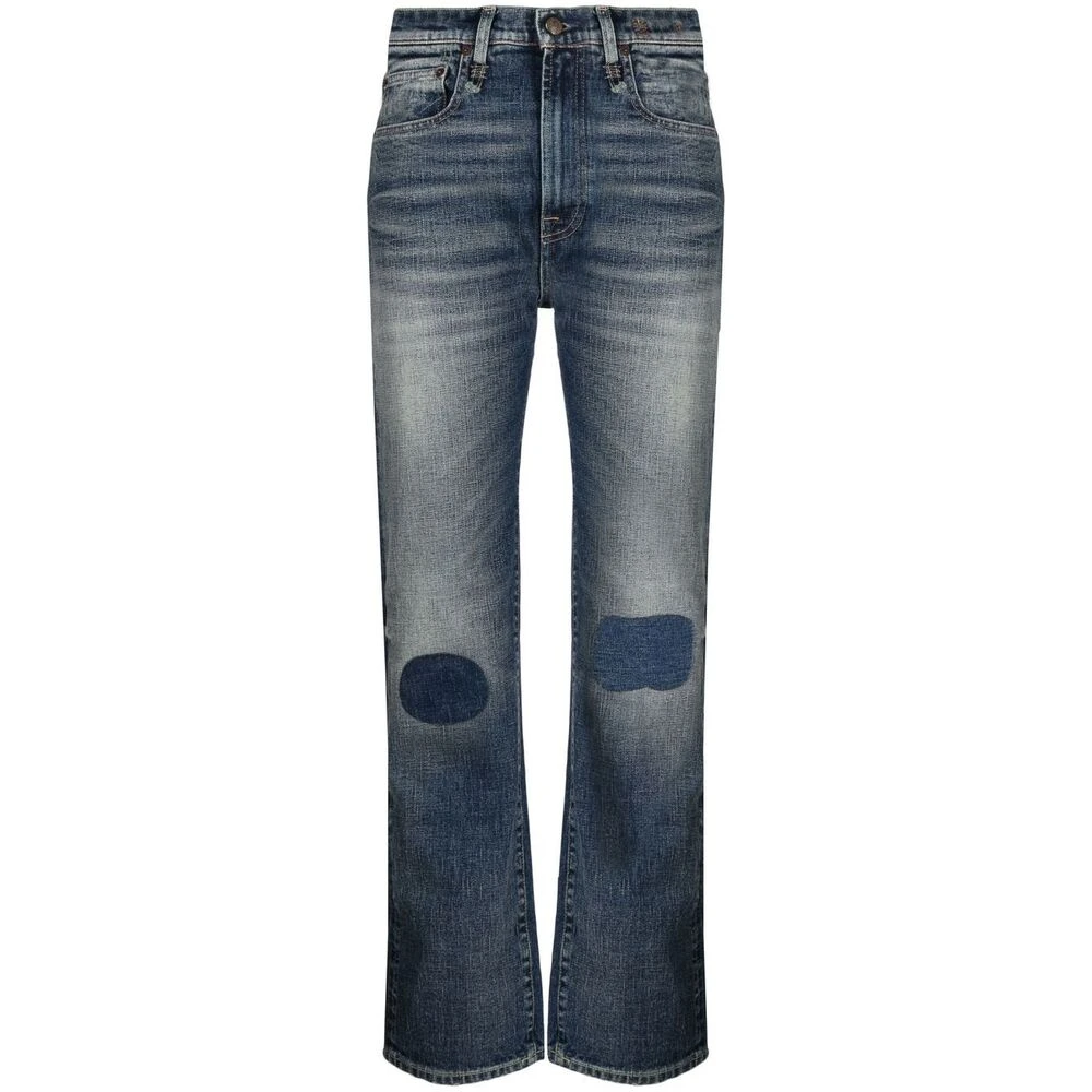 R13 Indigo High-Waisted Slim-Cut Jeans Blue, Herr