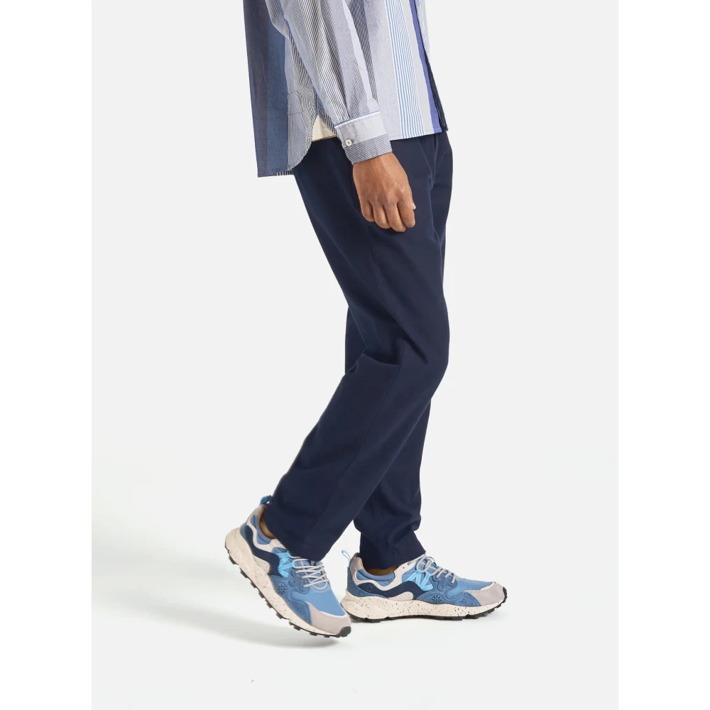 Universal Works Marine Geborstelde Twill Militaire Chino Blue Heren