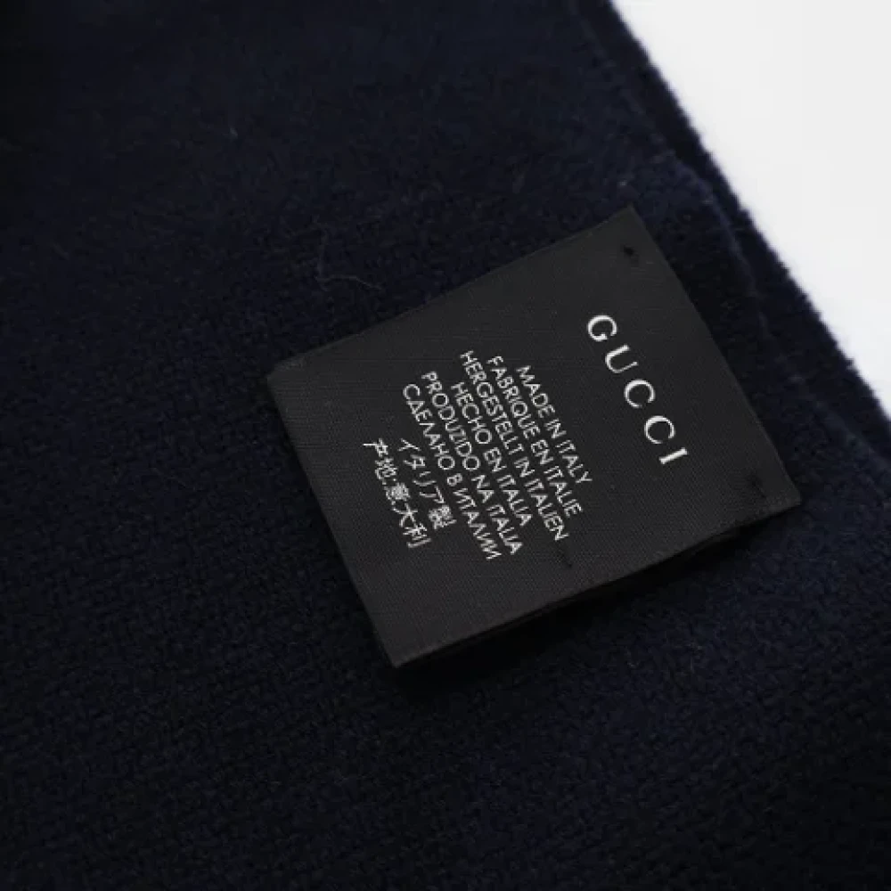 Gucci Vintage Pre-owned Cashmere scarves Blue Dames