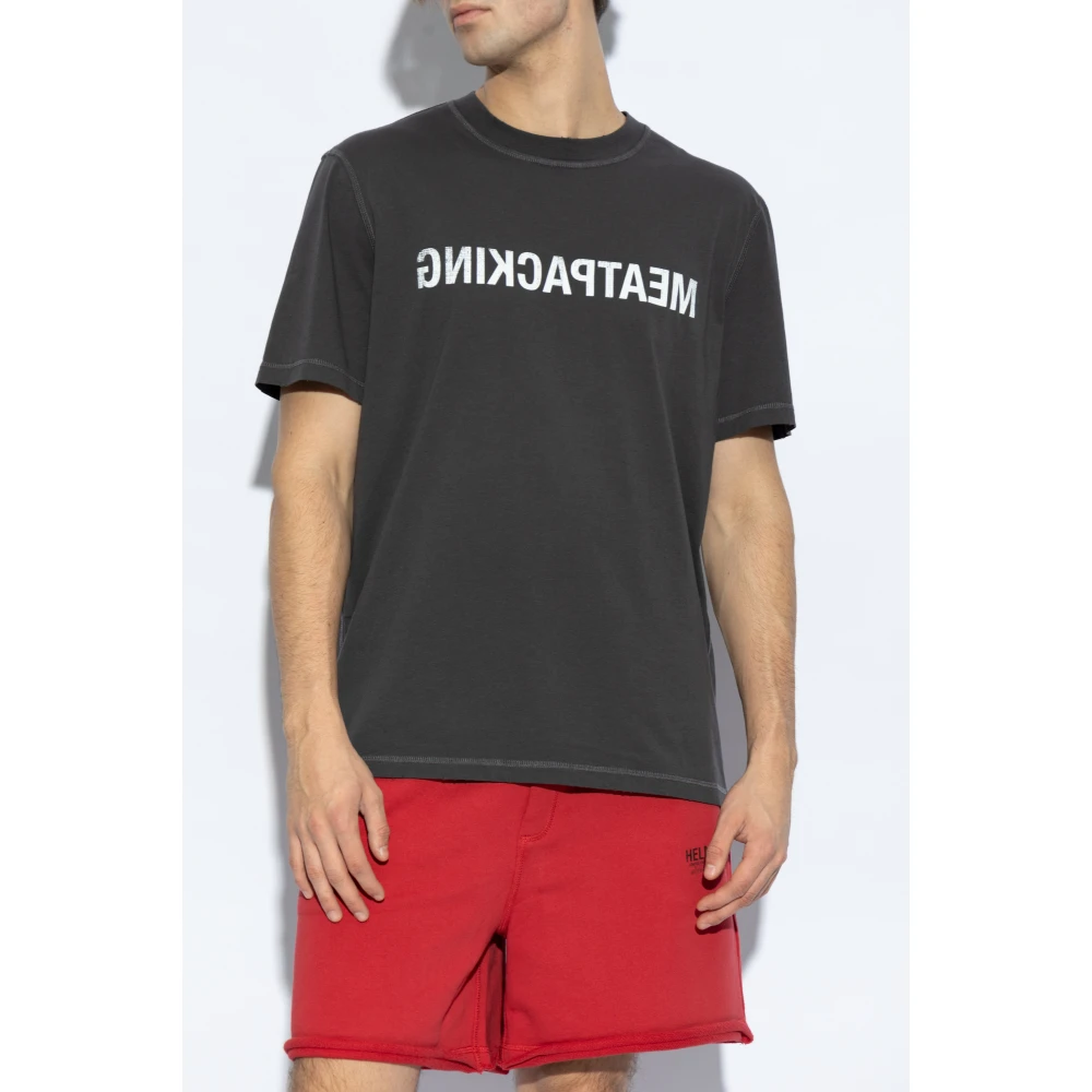 Helmut Lang T-shirt met print Gray Heren
