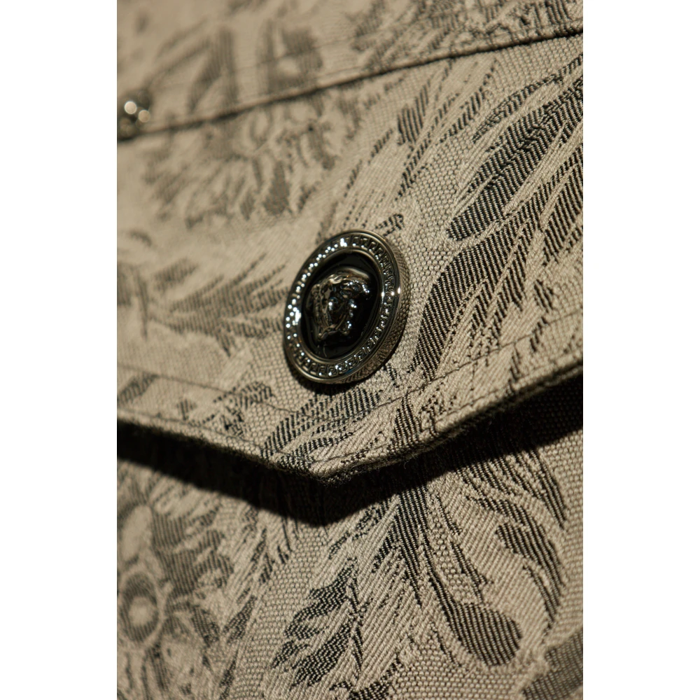 Versace Shirt met Barocco-patroon Gray Heren