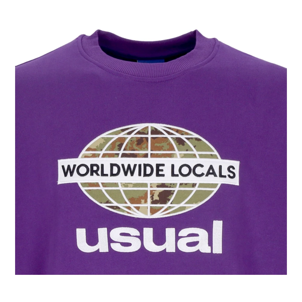 Usual Paarse Lichtgewicht Crewneck Sweatshirt Purple Heren