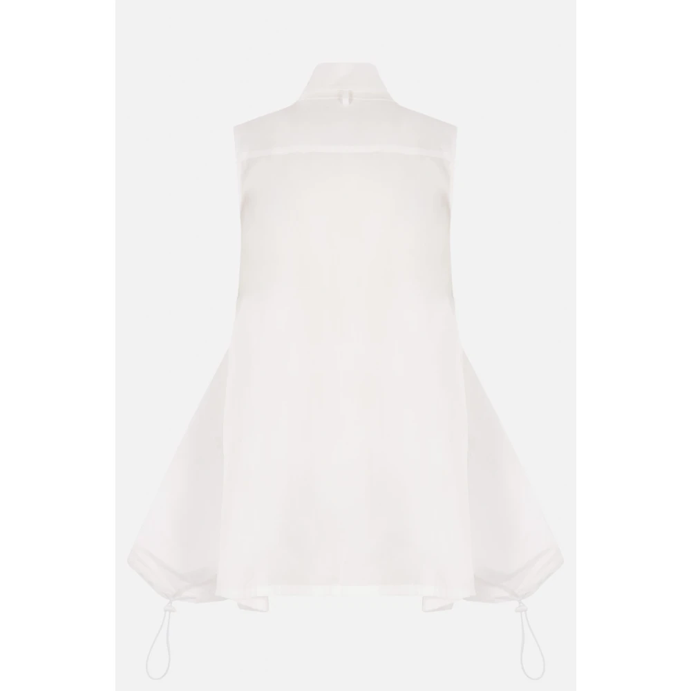 Yohji Yamamoto Witte Mouwloze Katoenen Overhemd White Dames