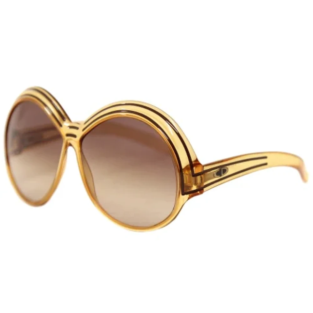 Dior Vintage Pre-owned Acetate sunglasses Yellow Dames