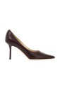 golden-logo-leather-pumps
