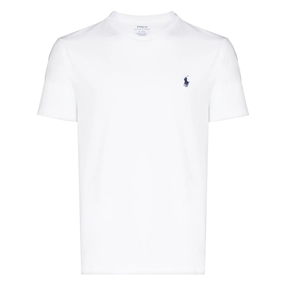 Ralph Lauren Geborduurd Katoenen Logo T-Shirt White Heren