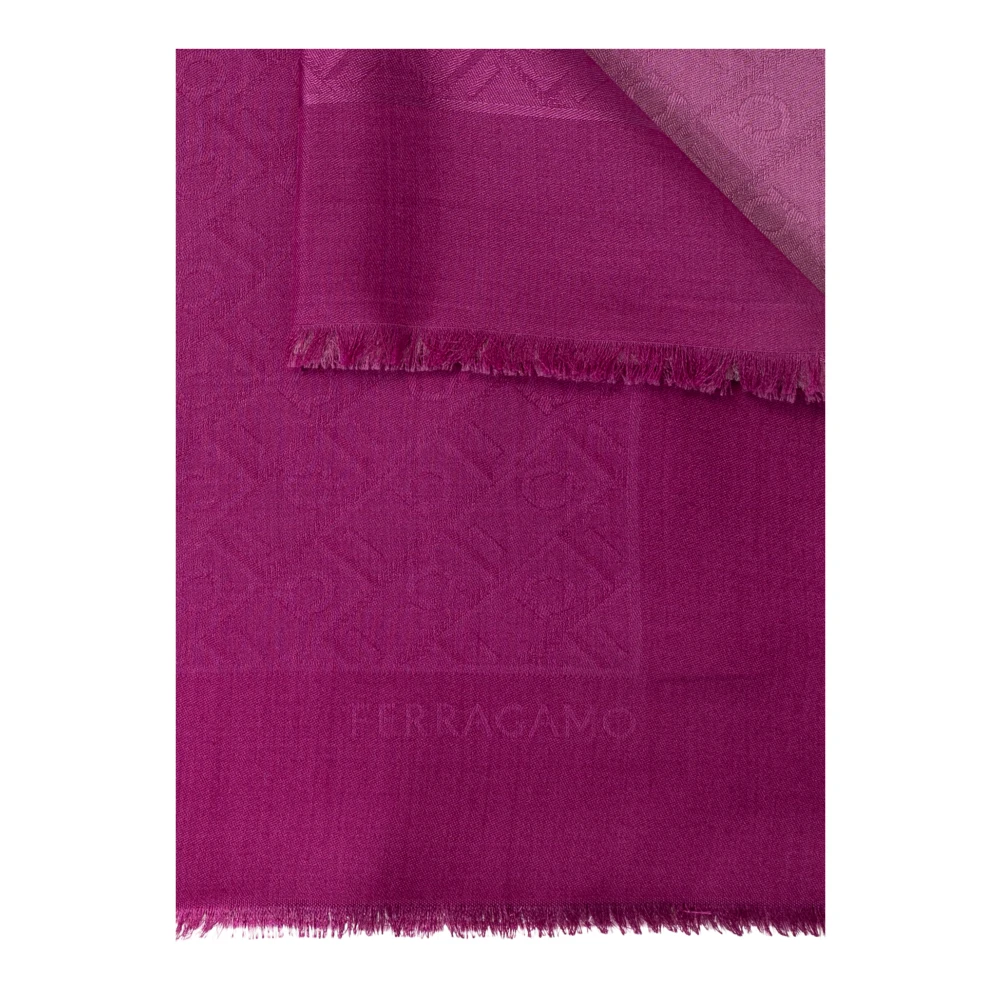 Salvatore Ferragamo Sjaal met monogram Pink Dames