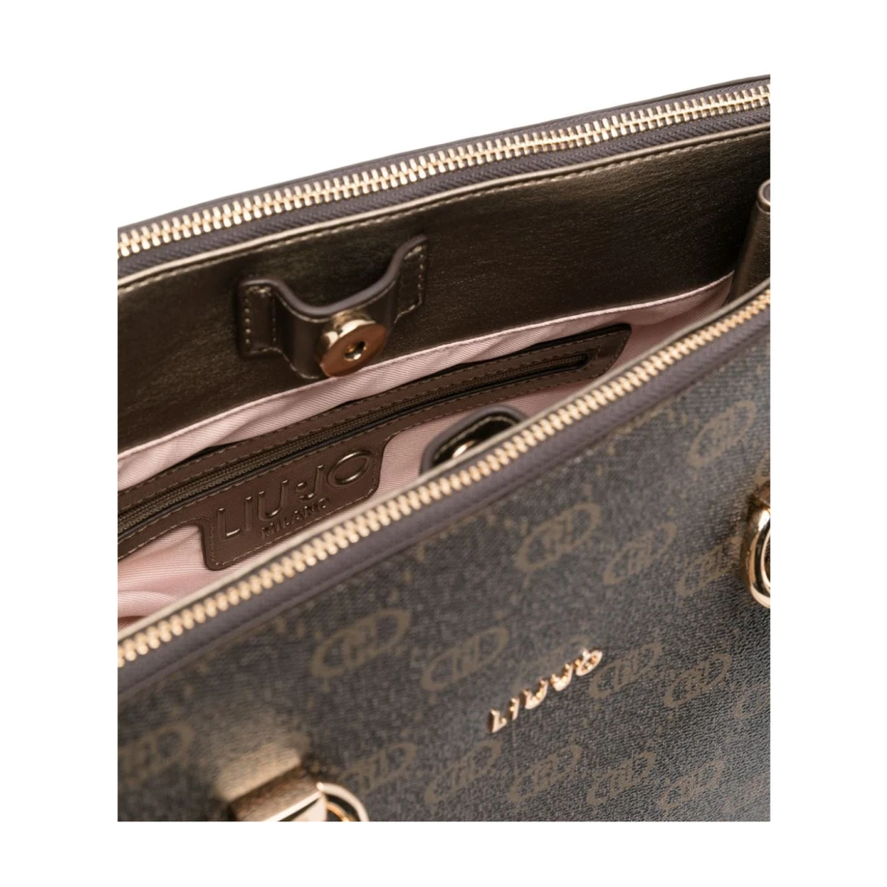 Liu Jo Bruine Logo Print Handtas Brown Dames