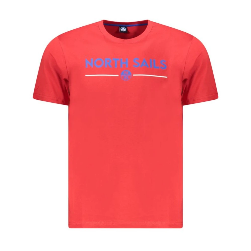 North Sails Rood Grafisch Print Katoenen T-Shirt Red Heren