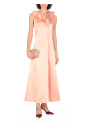 pink-satin-v-neck-dress
