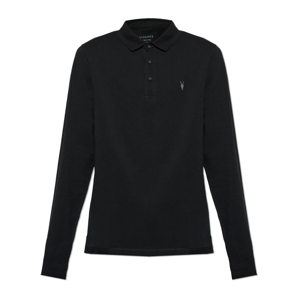 AllSaints Lange mouw polo Reform Black Heren