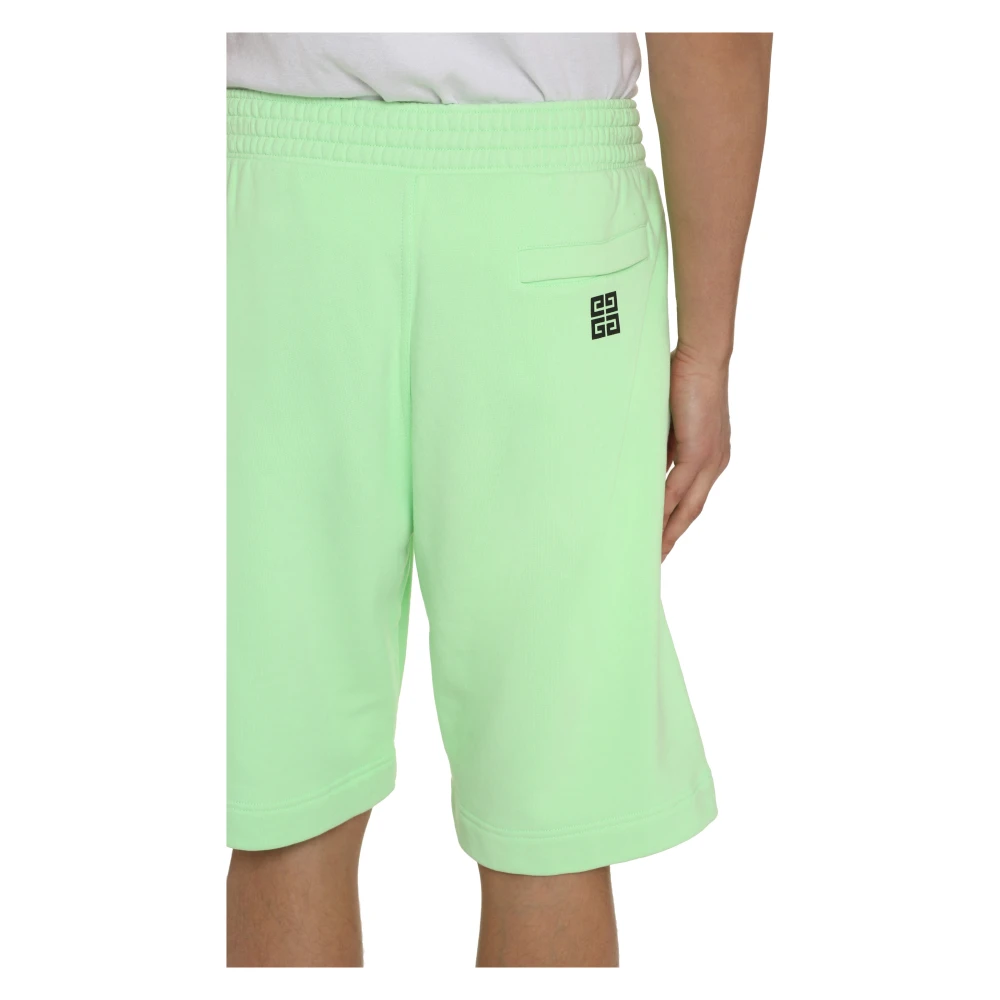 Givenchy Sweatshorts met contrasterende logo-print Green Heren