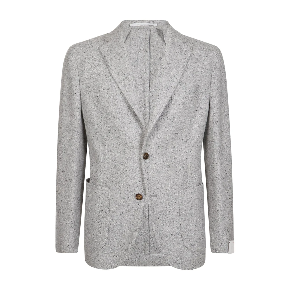 Eleventy Men's Gray Blazers, M, Giacca Soft Tasca Toppa