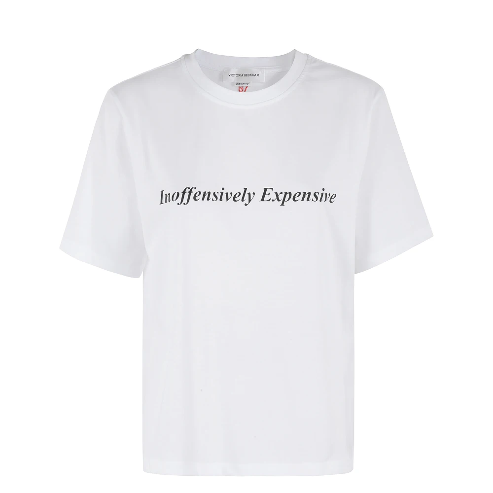 Victoria Beckham Stijlvolle Tee met Pakkende Slogan White Dames