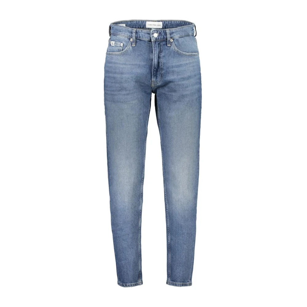 Calvin Klein Men's Blue Slim Fit Jeans, W29 L32, Washed Effect Taper Jeans