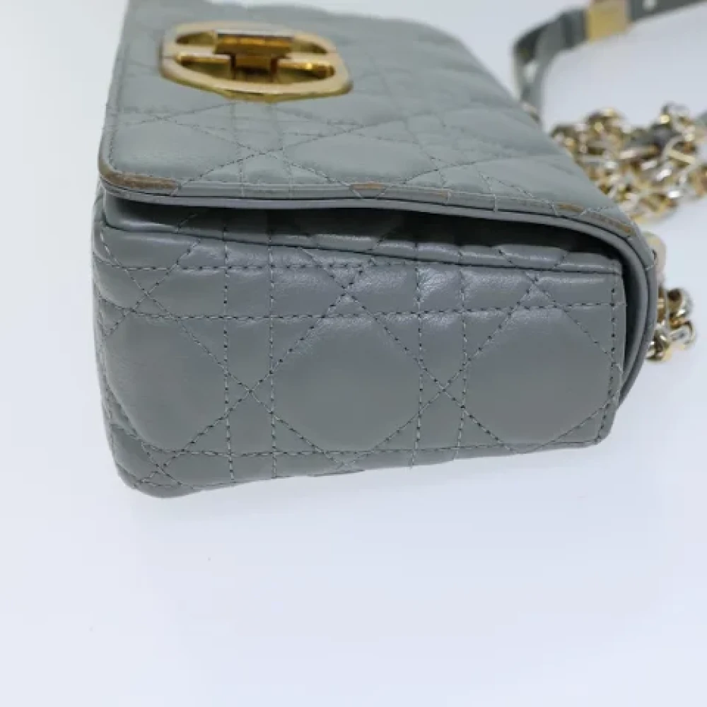 Dior Vintage Pre-owned Leather dior-bags Gray Dames