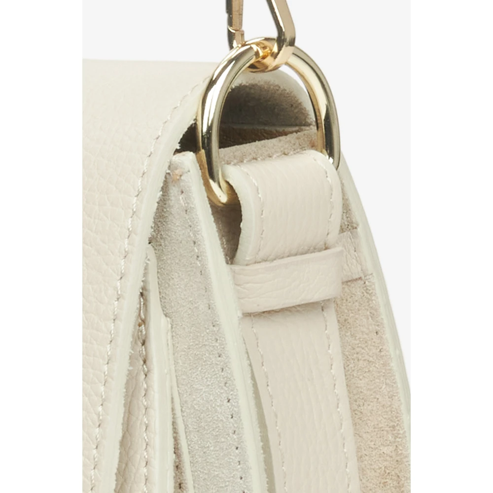Estro Italiaans Leer Kleine Crème Beige Crossbody Tas Er00115064 Beige Dames