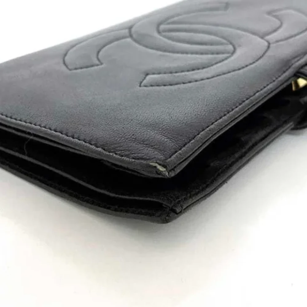 Chanel Vintage Pre-owned Leather wallets Black Dames