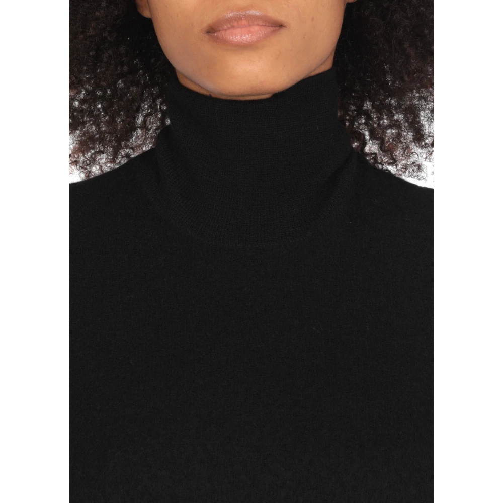 Jil Sander Zwarte wollen trui met hoge hals Black Dames