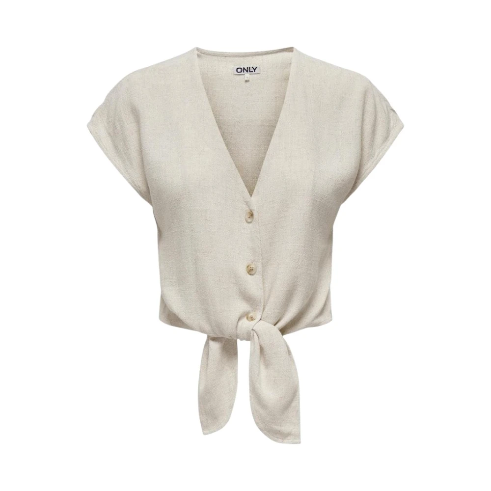 Only Women's Beige Siesta Knot Blouse - Blouses - Xs - Blouses & Shirts