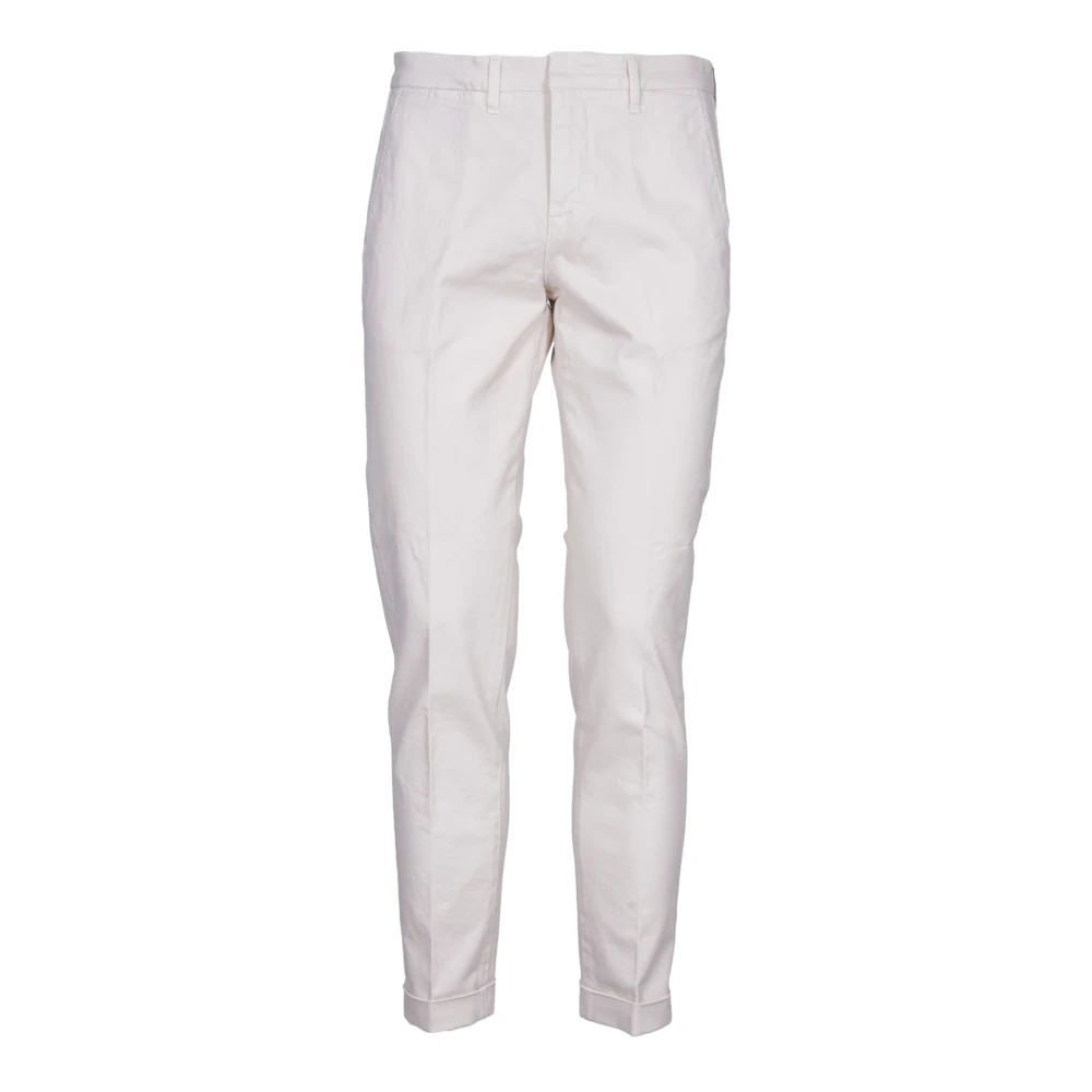 Fay Crème Capri Broek met Zakken White Heren