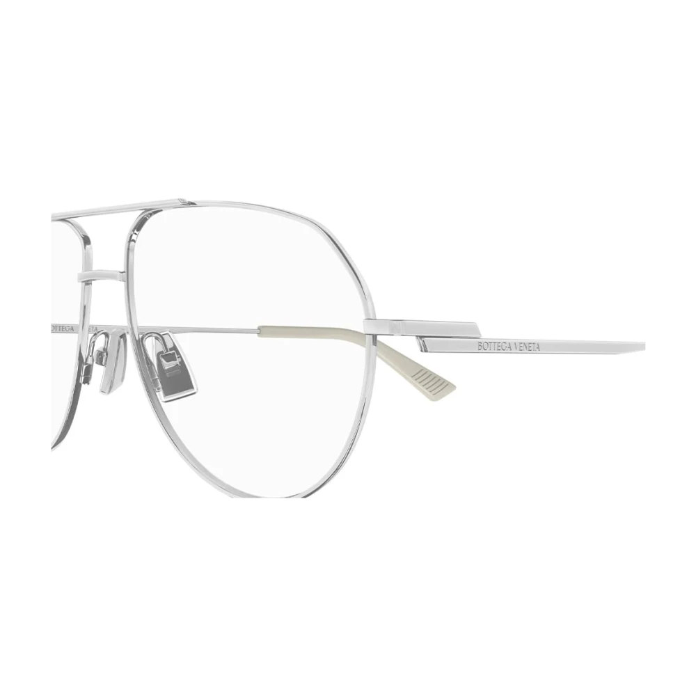 Bottega Veneta Zilveren Aviator Bril met Heldere Lenzen Gray Dames