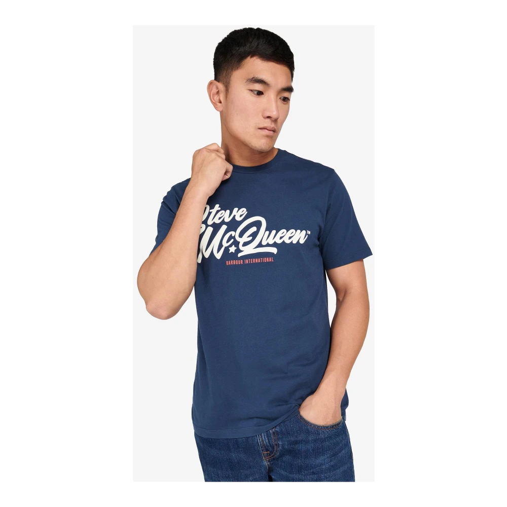 Barbour Murrey Grafisch T-Shirt Steve McQueen Collectie Blue Heren