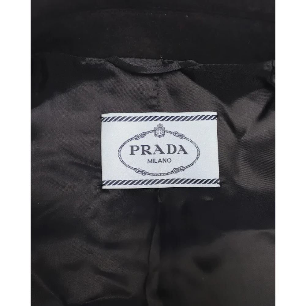 Prada Vintage Pre-owned Wool outerwear Black Dames