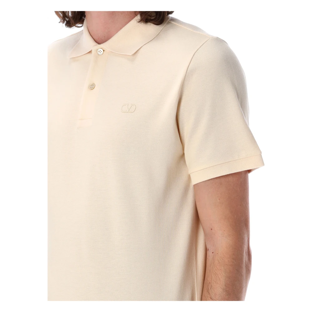 Valentino Garavani Polo Shirt met VLogo Borduurwerk Beige Heren