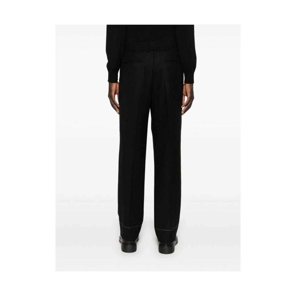 Brioni Zwarte Katoenen Tapered Leg Broek Black Heren