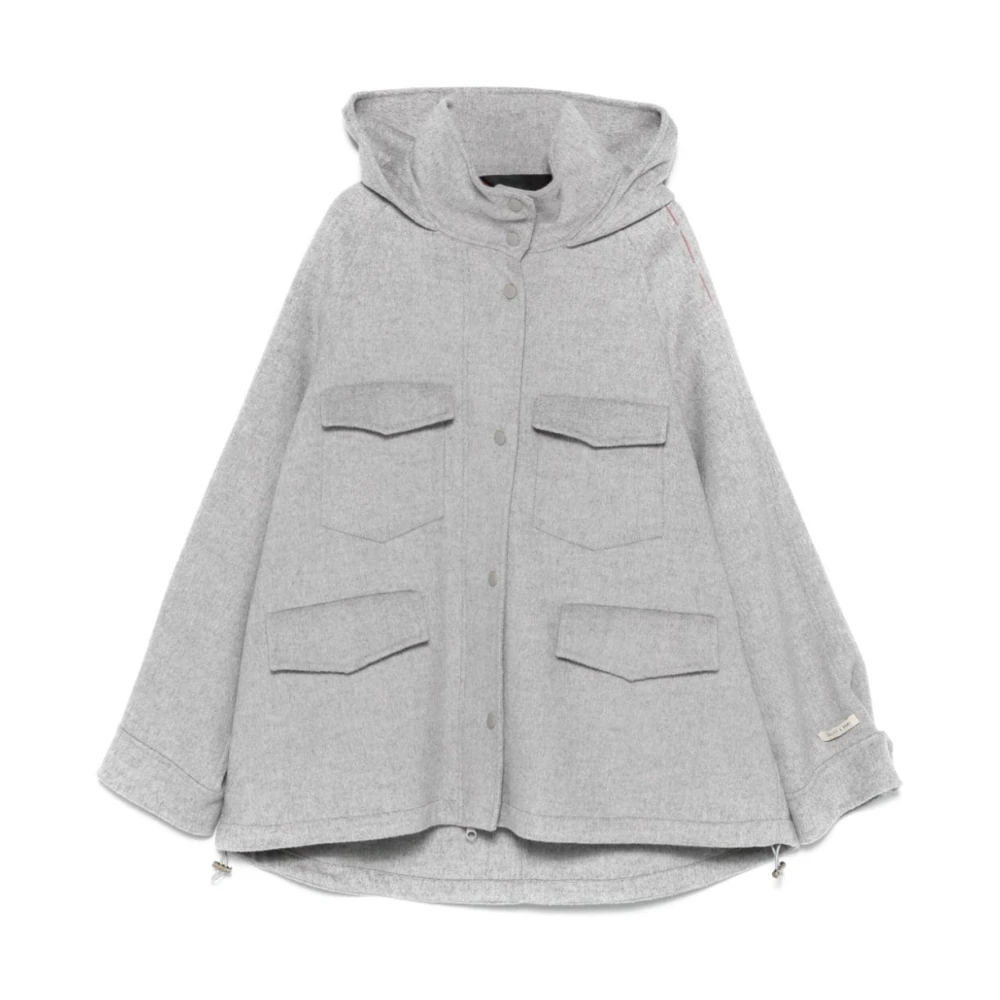Paltò Grijze Wollen Jas Gray Dames