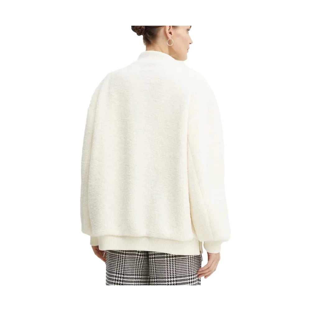 Hugo Boss Losvallende Fleecejas White Dames